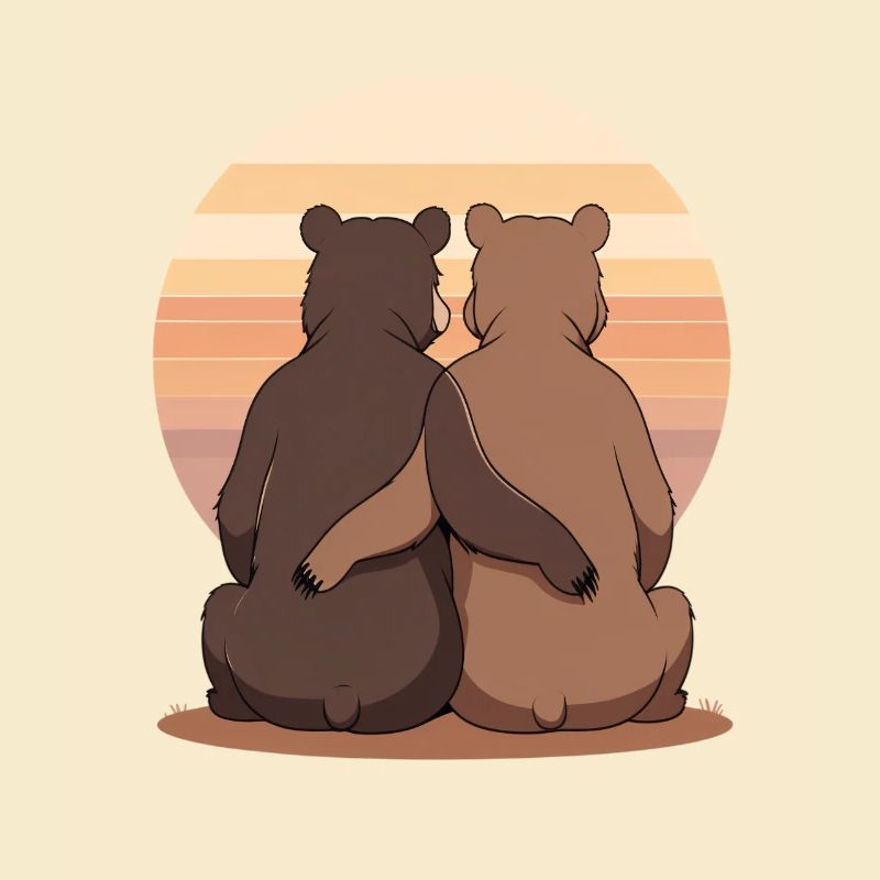 Sonnenuntergangsduo der Bären