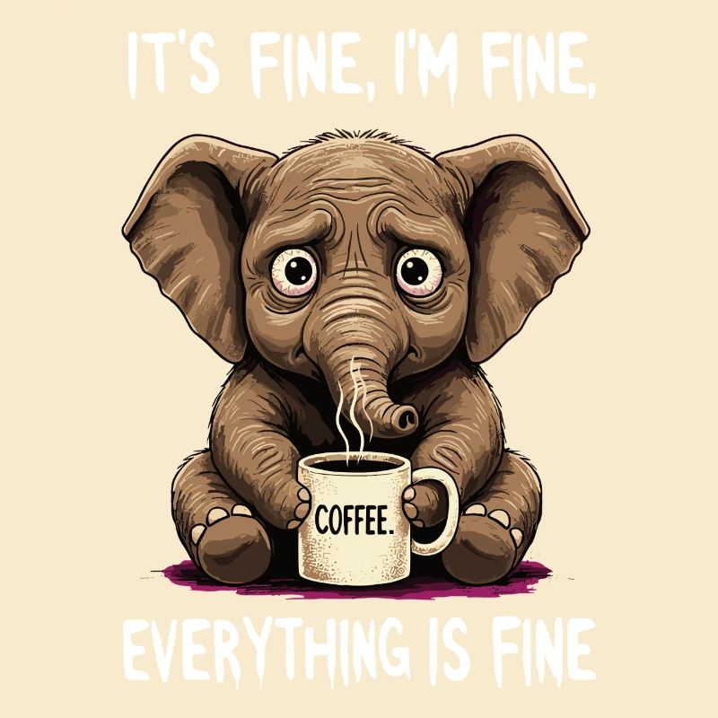 Its Fine Im Fine Kaffee Elefant