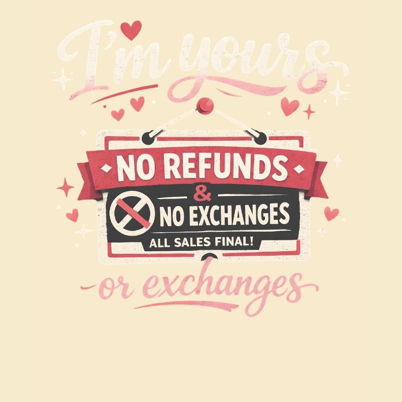 Je suis à toi Pas de remboursements Pas d’échanges Drôles de Saint-Valentin