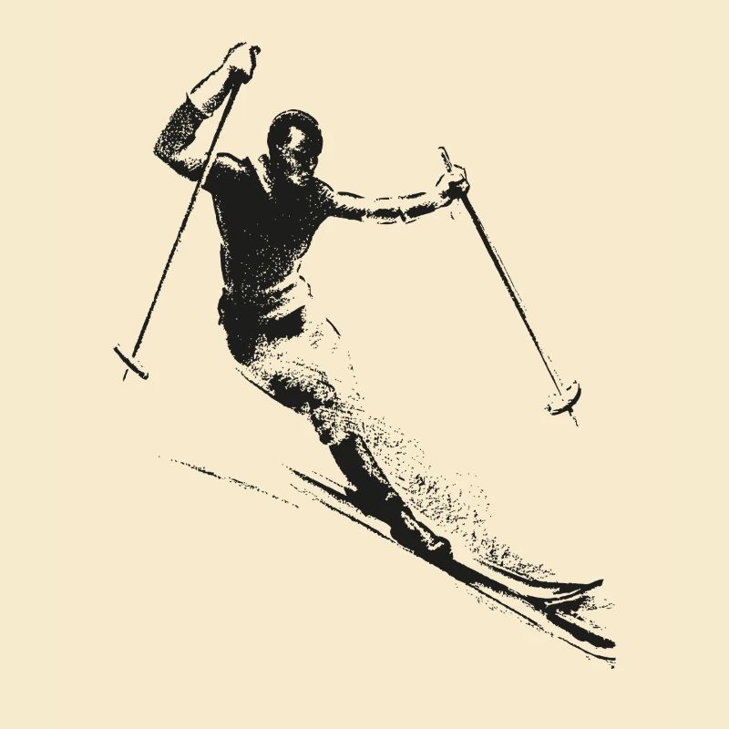 Retro Skifahrer