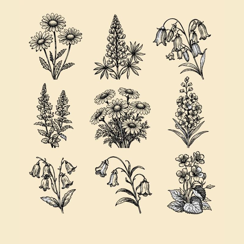 Nachtblüten-Botanik Muster
