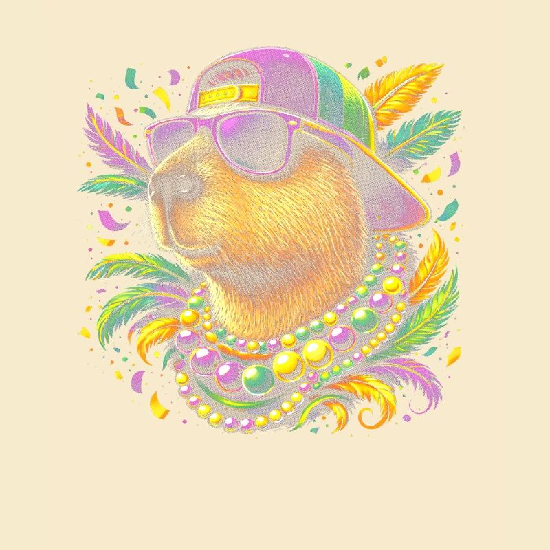 Beaver dans un style festif de couleur