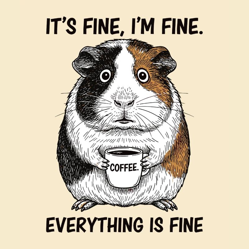 C’est bon, je vais bien café, cochon d’Inde.