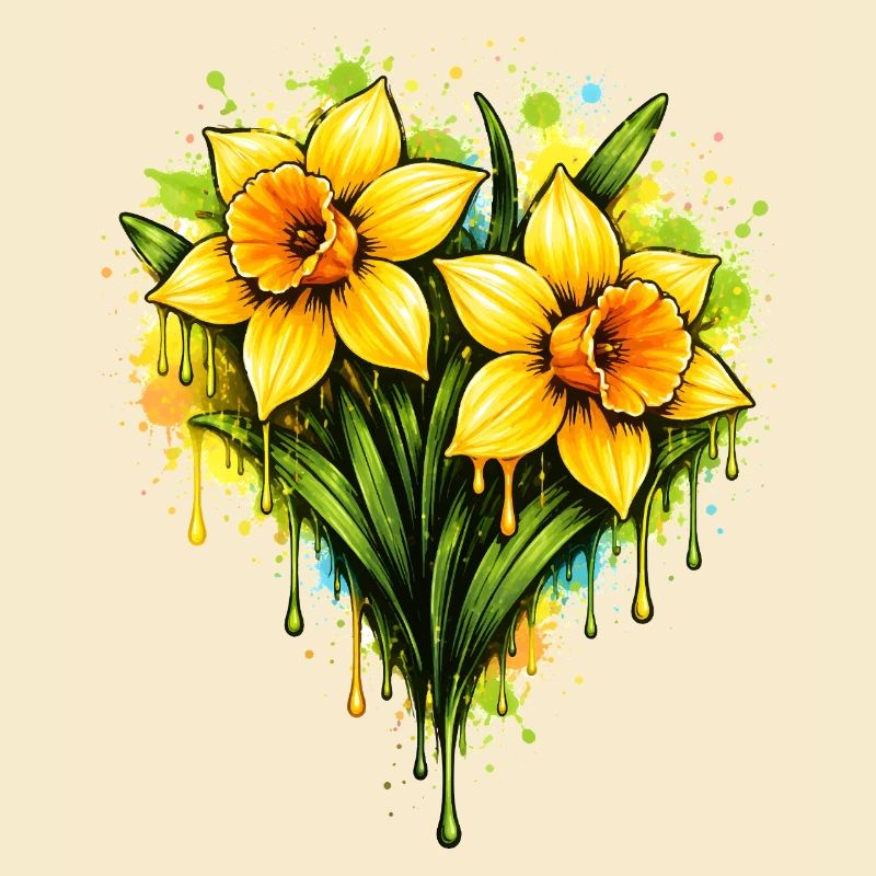 Jonquilles dans le style graffiti
