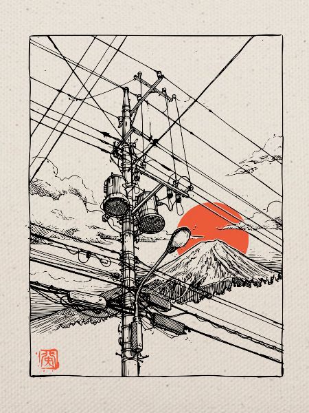Japan Fuji Powerlines