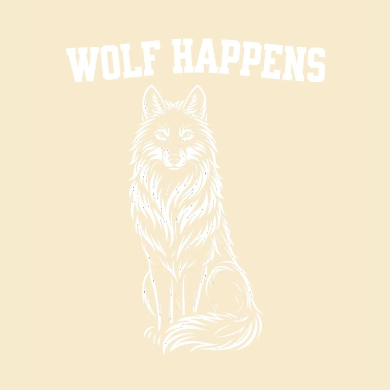 Wolf Silhouette - Wolf happens Spruch