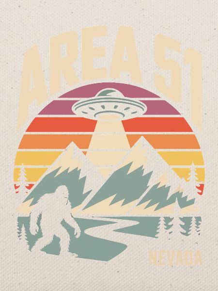 Area 51 Nevada UFO Retro Design