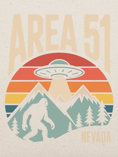 Area 51 Nevada UFO Retro Design