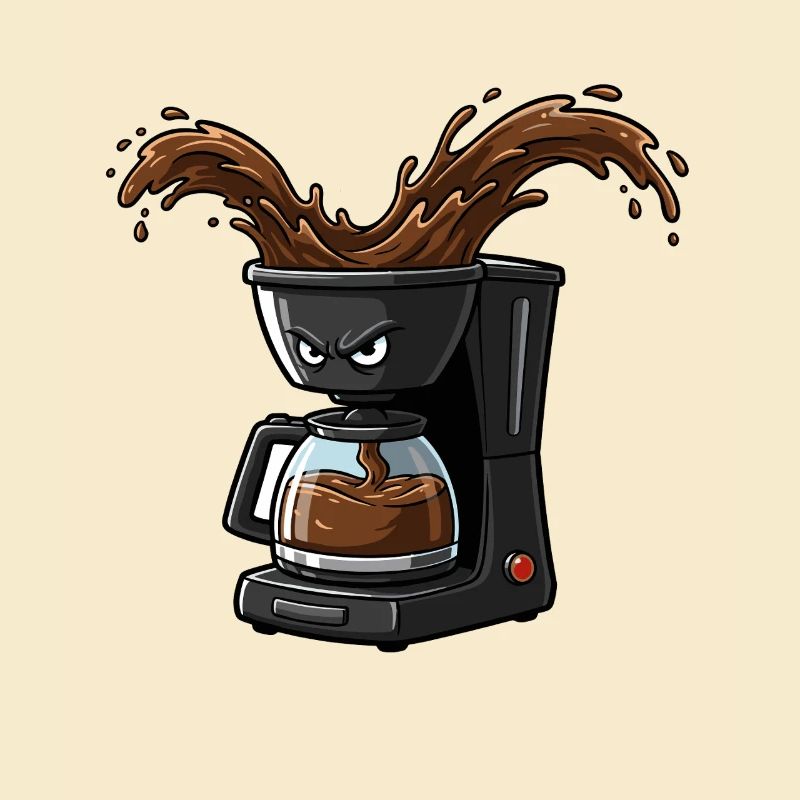 Wütende Kaffeemaschine Splash