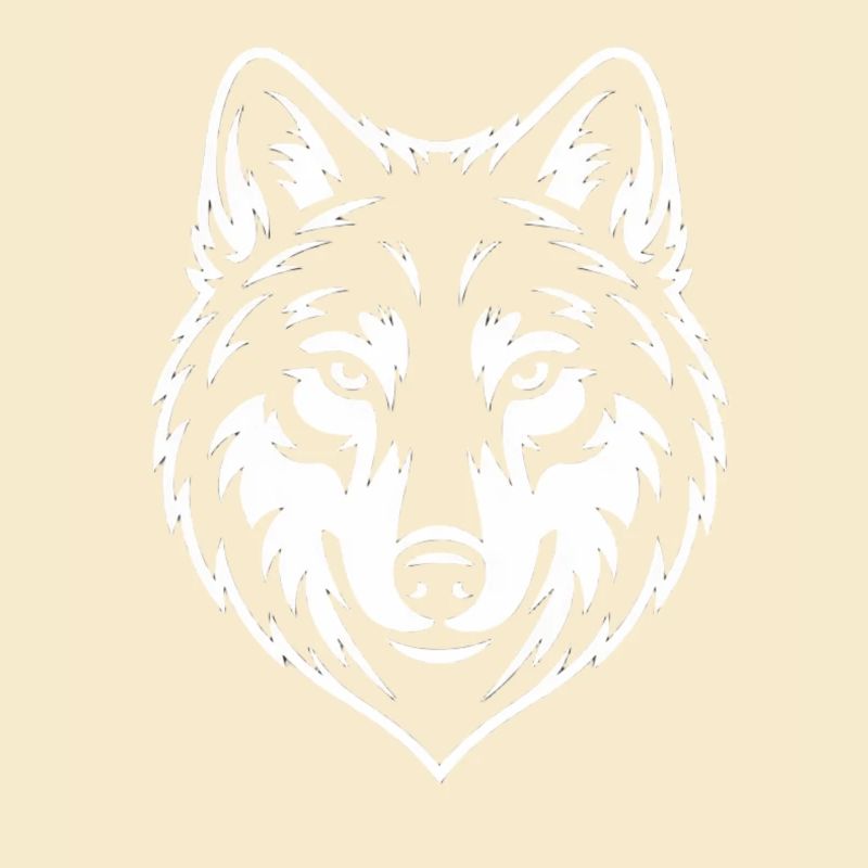 Minimalist Wolf Head Line Art Design