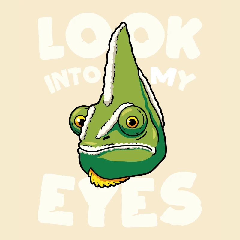 Regarde-moi dans les yeux, design caméléon drôle