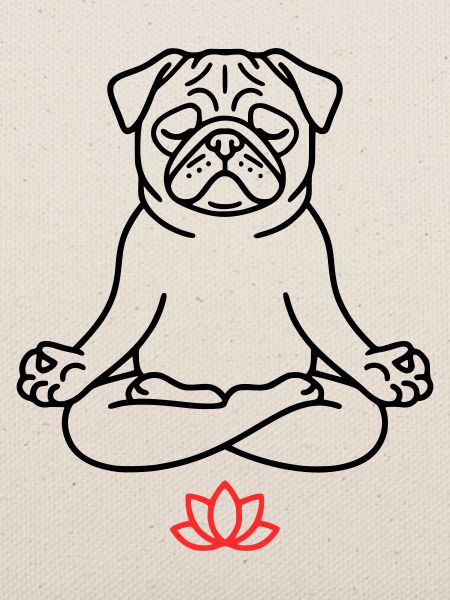 Mops Hund Zen Ausmalbild