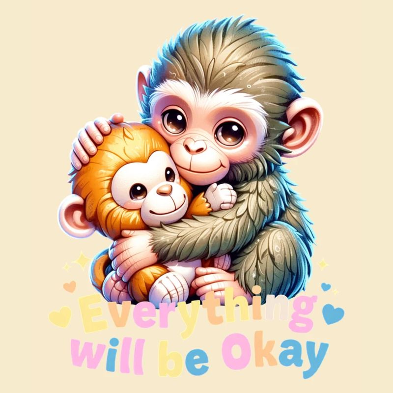 Everything Will Be Okay Monkey Hug