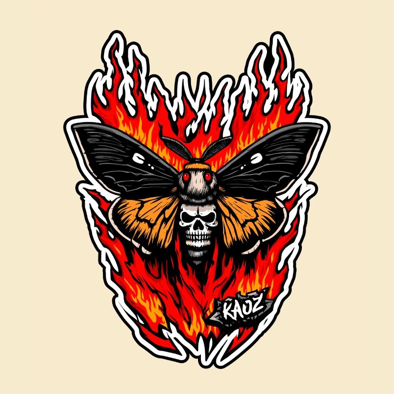 Flame Skull Moth Inferno