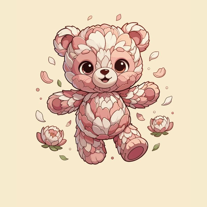 Fleurs Panda Rosy Câlin Créature