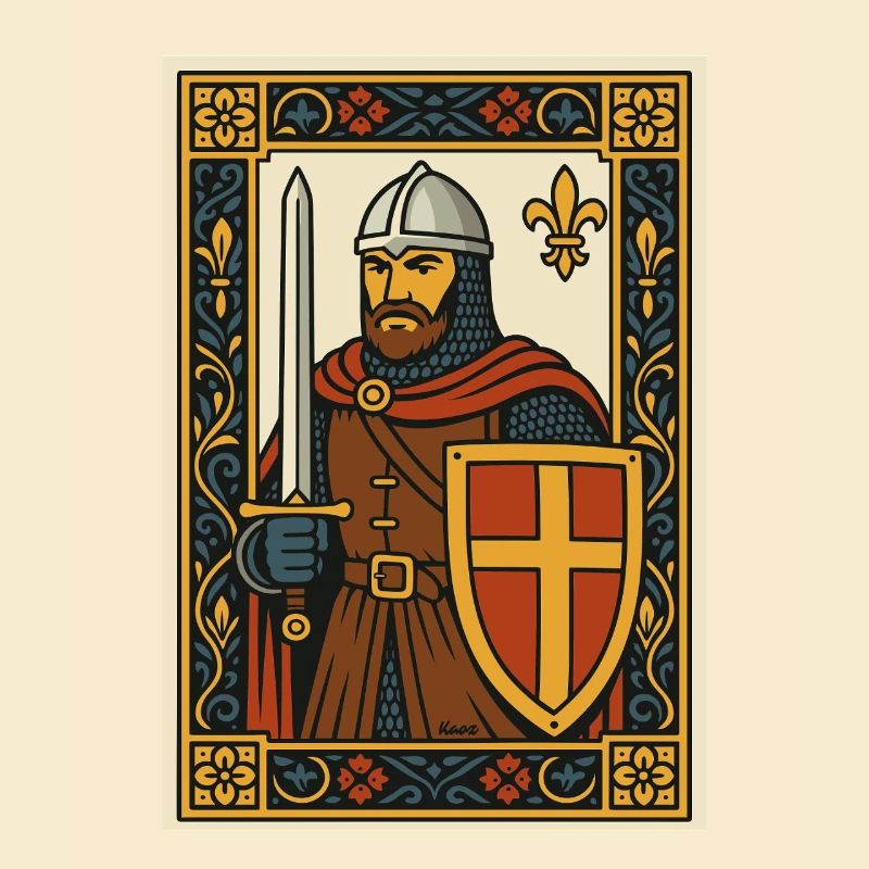 Mittelalterliches Ritterplättchen-Emblem