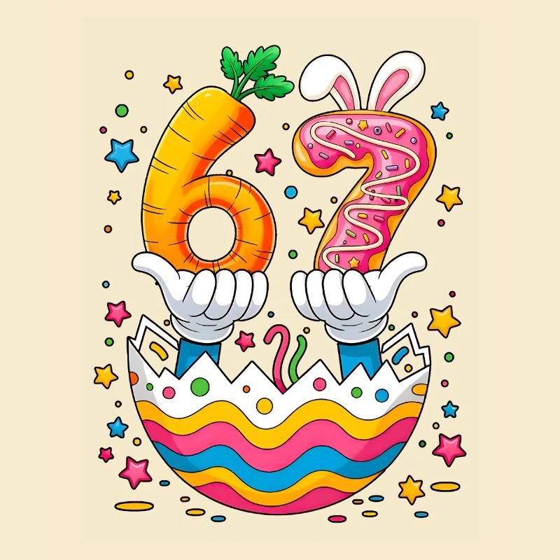  Easter Eggs Cute Bunny Six Seven 67