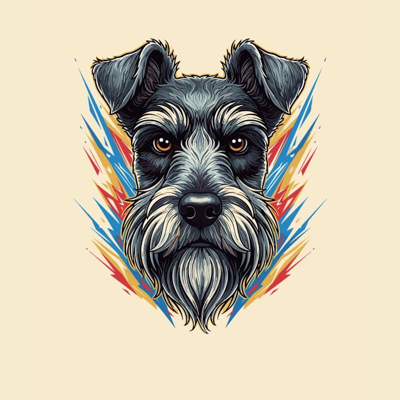 Farbexplosion Schnauzer Portrait