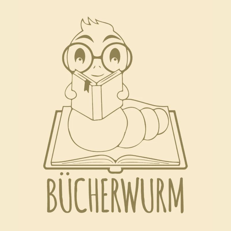 Bücherwurm liest Buch Logo