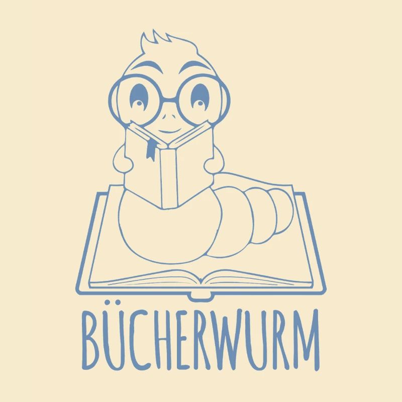 Bücherwurm Silhouette Minimalistisch Nerd
