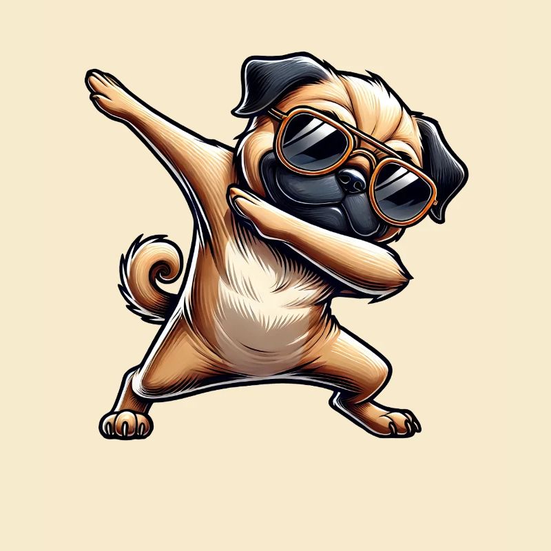 Dab-Hund mit Sonnenbrille