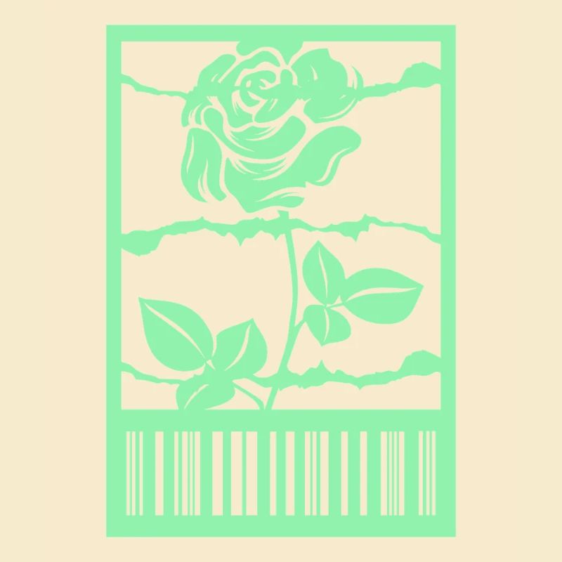 Gothic Rose Barbed Wire Barcode Urban Style