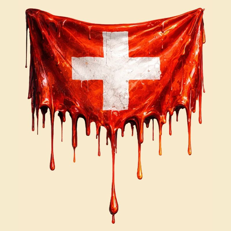 Abtropfende Schweizer Flagge