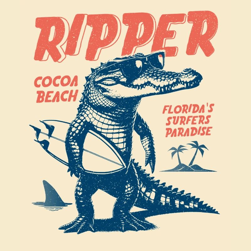 Ripper Surfer Croc Beach, Cocoa Beach, Floride