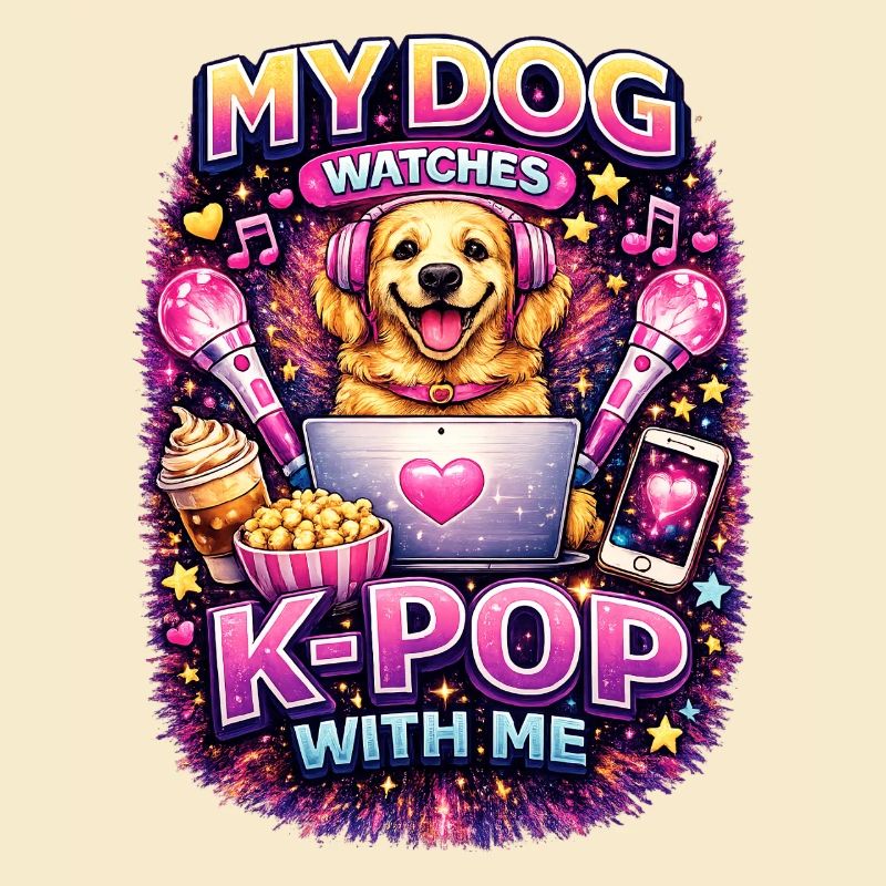 Mon chien regarde la K-pop avec moi