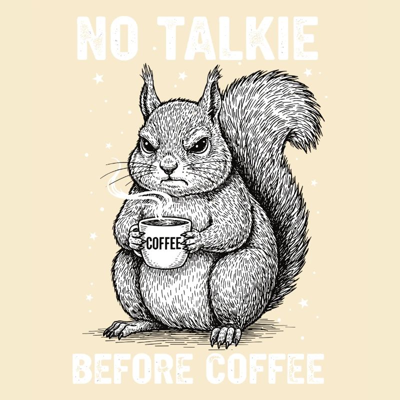 Kein Gespräch Vor Kaffee Liebhaber Eichhörnchen