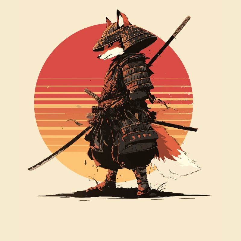 Samurai-Fuchs bei Sonnenuntergang