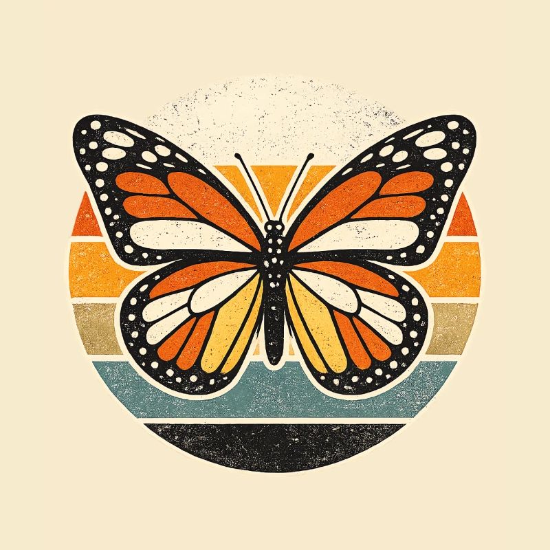 Butterfly Retro Sunset