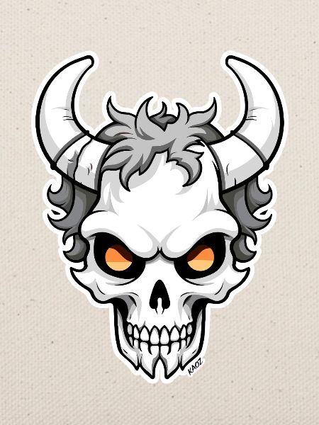 Horned Skull Ember Eyes