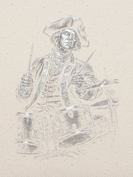 George Washington Drumming Illustration 