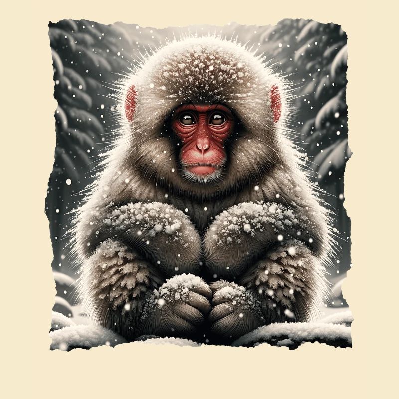 Schneeaffe Snow Monkey