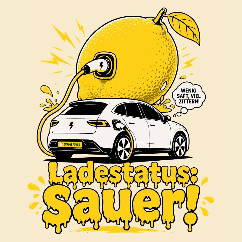 Ladestatus Sauer, E Auto Satire.