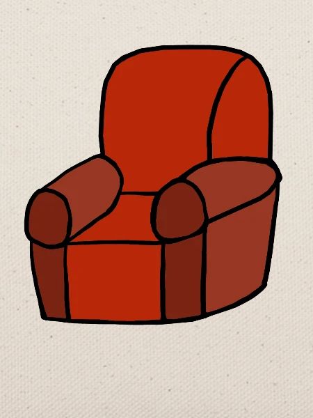 Roter Lounge-Sessel Silhouette