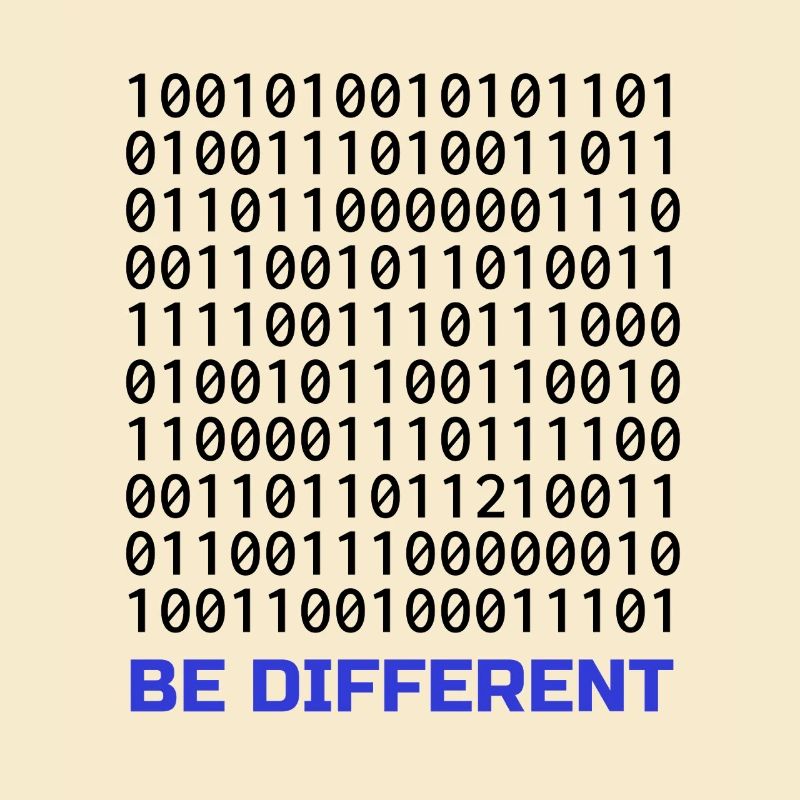 Be Different: Binäres Muster mit Botschaft