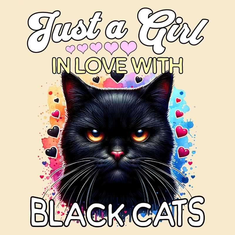 Schwarze Katze Mädchen