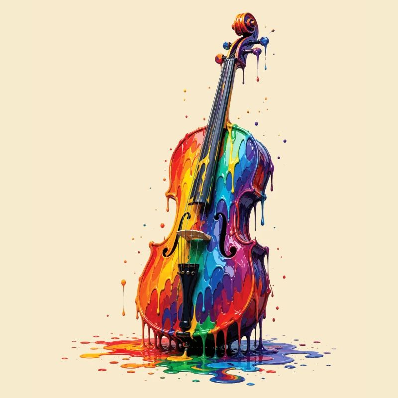 Viola with dripping paint