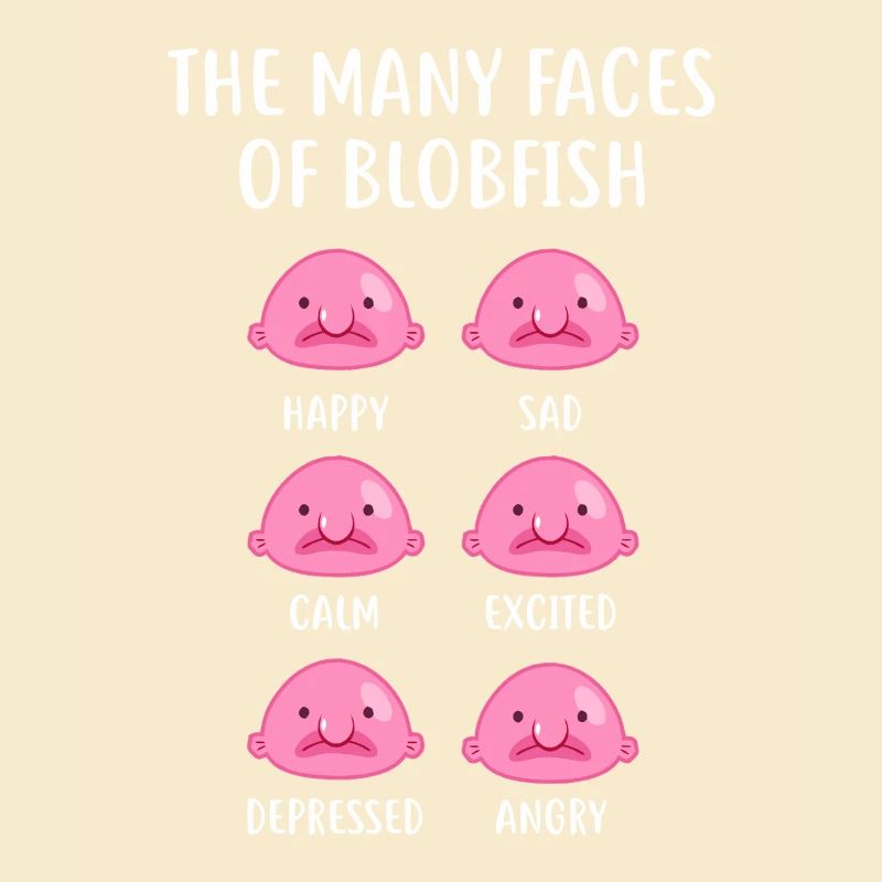 Blobfish Emotionsgitter-Tee-Kunst