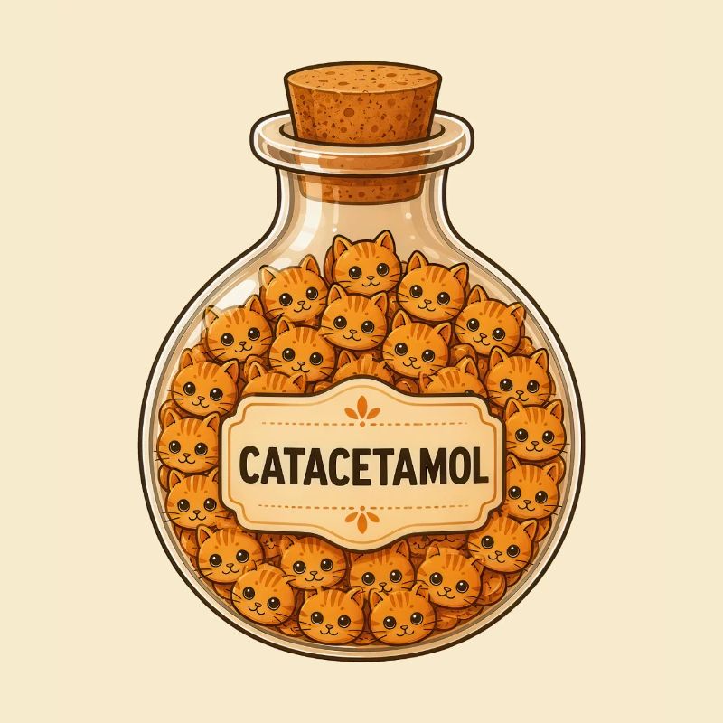 Catacetamol-Flasche der Katzen