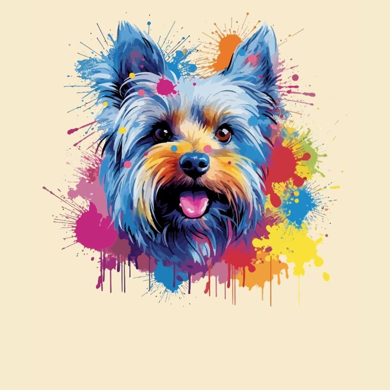 Yorkshire Terrier Dog Coloré Art éclaboussé