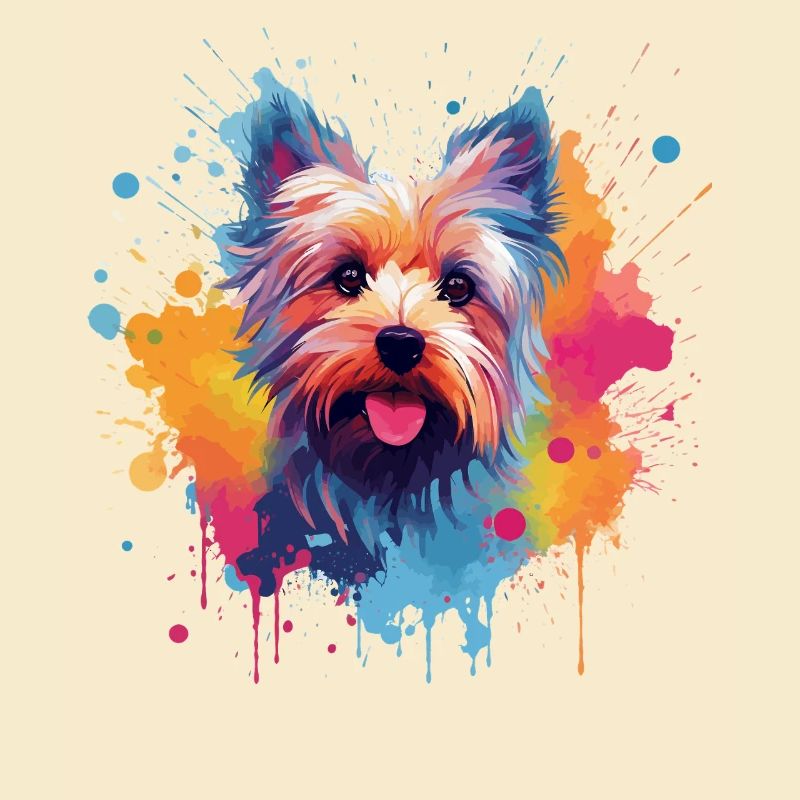 Yorkshire Terrier Bunte Hunde-Splash-Art