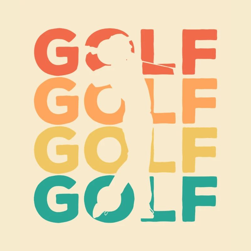 Rainbow Golf Swing Silhouette