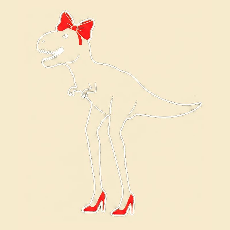 Dino Diva with Red High Heels