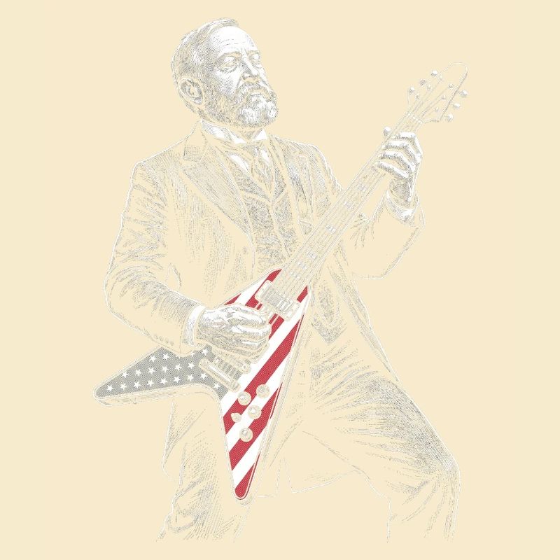 Benjamin Harrison Guitar Hero avec drapeau