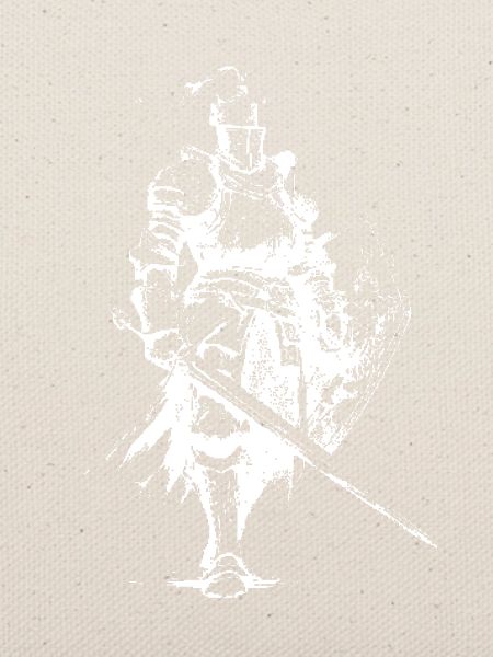 Mittelalterliche Ritter-Silhouette mit Lanze