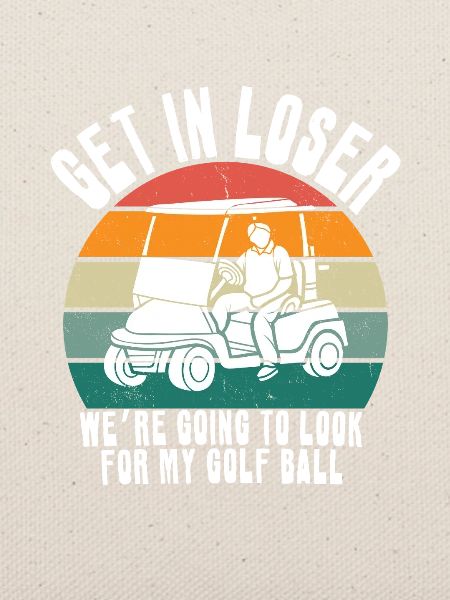 Retro Golf Cart Sunset