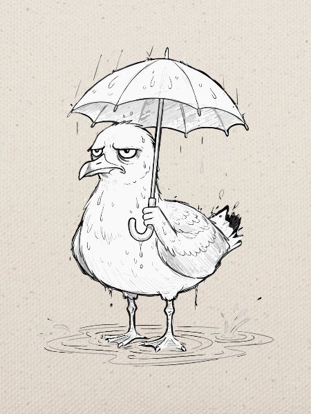 Möwe Regenschirm Norddeutsch